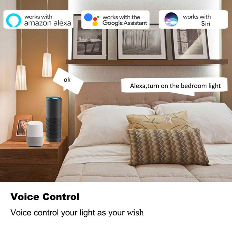 5W E14 6500K RGBW Voice Smart WiFi LED Candle Light Bulb, Work With Alexa & Google Assitant, AC85-265V, Multi-Color, APP Long-distance Remote Control LED Light Bulb 5W E14 6500K RGBW Voice Smart WiFi LED Candle Light Bulb, Work With Alexa & Google Assitant, AC85-265V, Multi-Color, APP Long-distance Remote Control LED Light Bulb